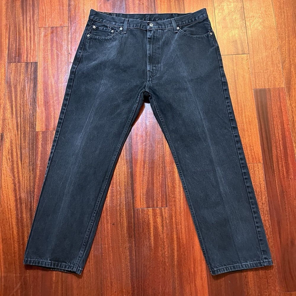 Levis Jeans Mens 40x30 (39x29) Black 505 Straight Leg Workwear 100% Cotton Denim